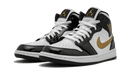 Air Jordan 1 Mid Patent Black White Gold