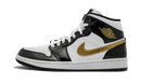 Air Jordan 1 Mid Patent Black White Gold